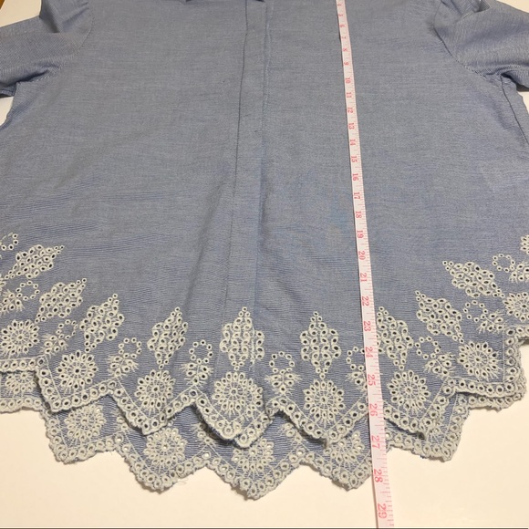 H&M button down striped tunic shirt hem details - Picture 5 of 6